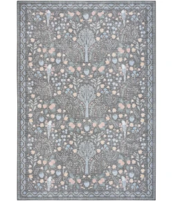 Nourison Home Botanical Washables Grey BOT04 5ft. x 7ft. Rect. Rug
