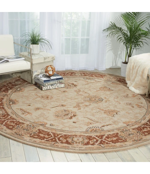 Nourison Home Heritage Hall Brown HE27 9ft. x Round Round Rug