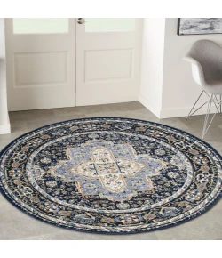 Nourison Home Nourison Essentials Persian NRE07 Navy 6 ft. Round Area Rug