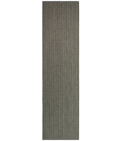 Nourison Horizon Indoor/Outdoor Charcoal HOZ02 2 ft. 2 in. X 8 ft. Rect. Rug