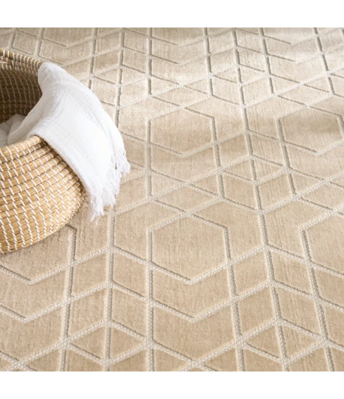 Nourison Washable Charm Beige Ivory WCH01 6 ft. X 9 ft. Rect. Rug