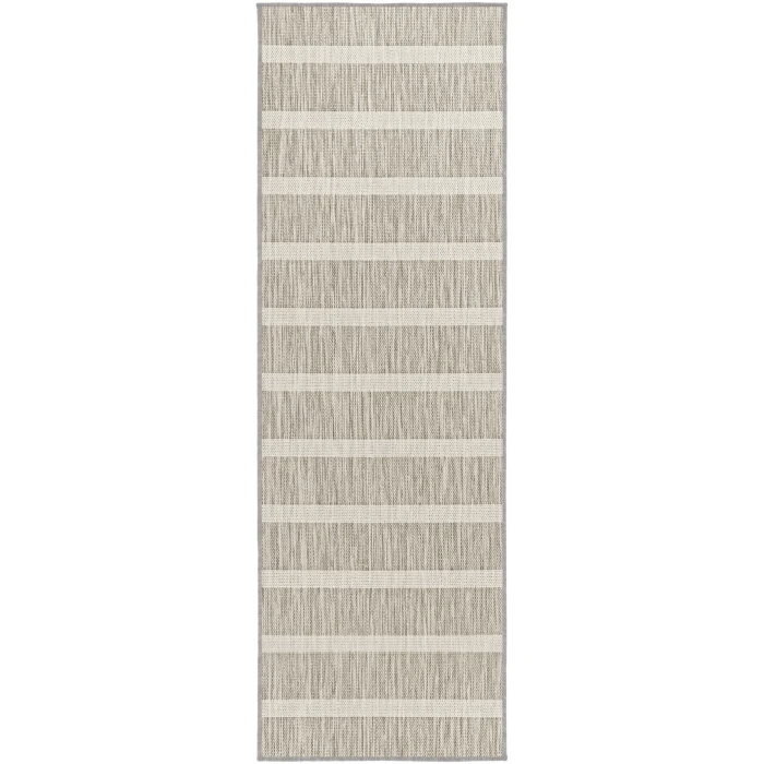 Nourison Positano Grey Ivory POS03 2ft.2in. x 8ft. Rect. Rug
