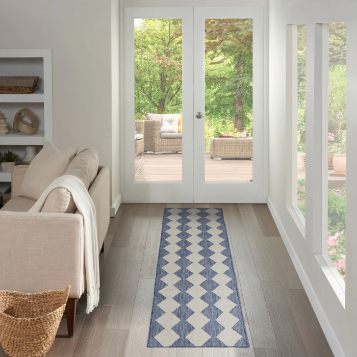 Nourison Positano Navy Blue POS04 2 ft. 2 in. X 10 ft. Rect. Rug