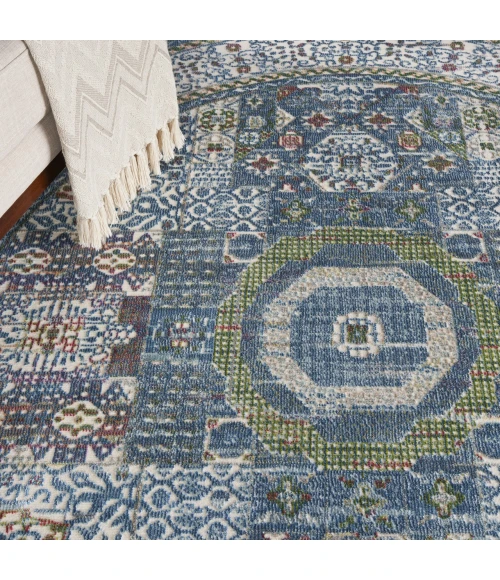 Nourison Home Ankara Global Blue ANR17 6ft. x Round Round Rug