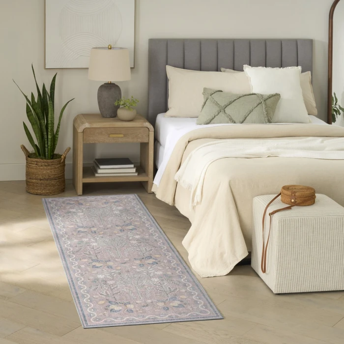 Nourison Home Botanical Washables Grey BOT04 2ft. x 6ft. Rect. Rug