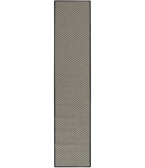 Nourison Courtyard Black White COU01 2 ft. 2 in. X 8 ft. Rect. Rug