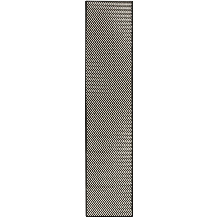 Nourison Courtyard Black White COU01 2 ft. 2 in. X 8 ft. Rect. Rug