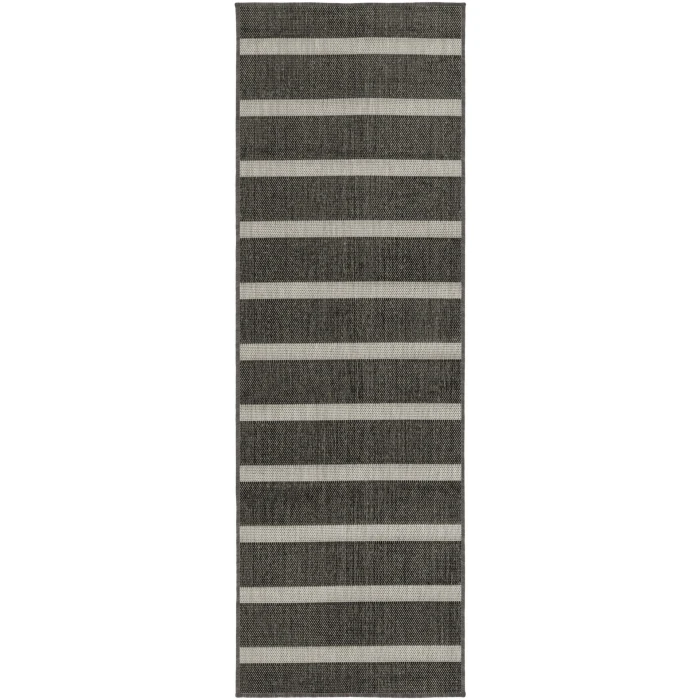Nourison Positano Black Ivory POS03 2ft.2in. x 10ft. Rect. Rug