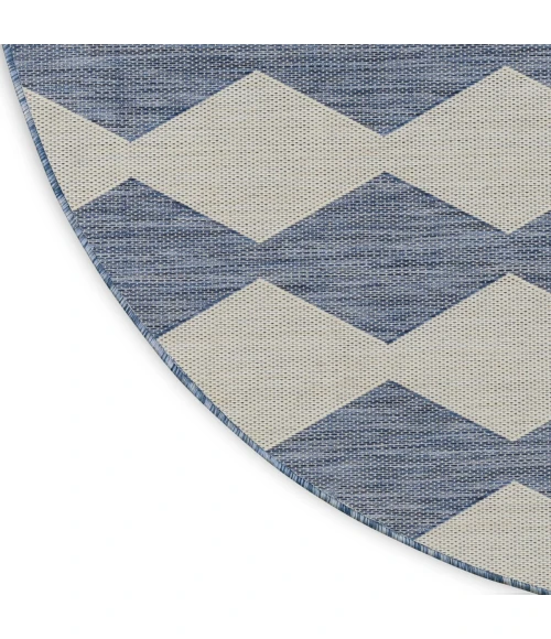 Nourison Positano Navy Blue POS04 8 ft. X Round Rug