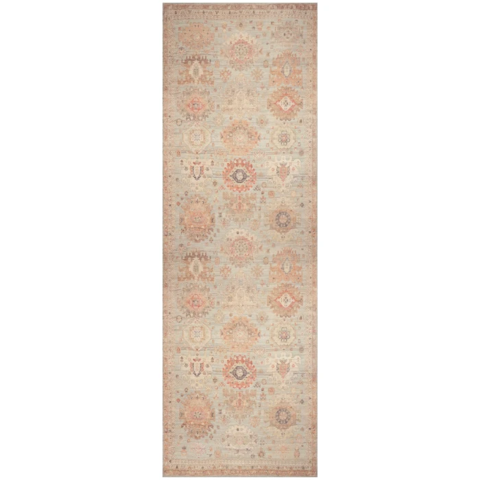Nourison Vintage Washables Sage Multicolor VWS16 2 ft. X 6 ft. Rect. Rug