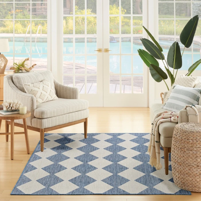 Nourison Positano Navy Blue POS04 4 ft. X 6 ft. Rect. Rug