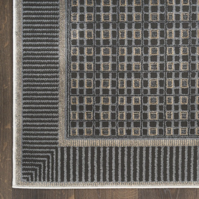 Nourison Nordic Black Taupe NRC03 9ft. x 12ft. Rect. Rug