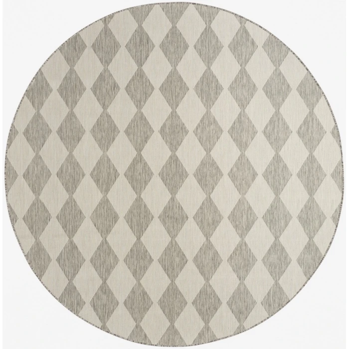 Nourison Positano Light Grey POS04 8ft. Round Rug