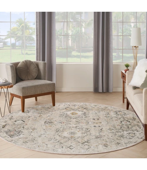 Nourison Oushak Home Grey OUS01 7 ft. 10 in. X Round Rug
