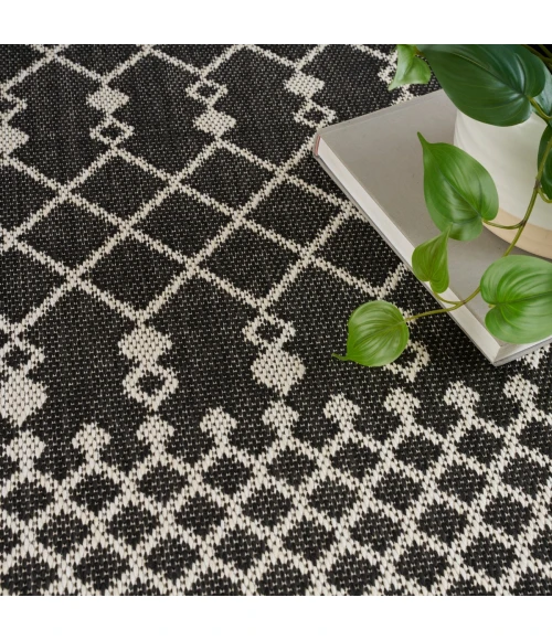 Nourison Positano Black POS02 6 ft. X 9 ft. Rect. Rug