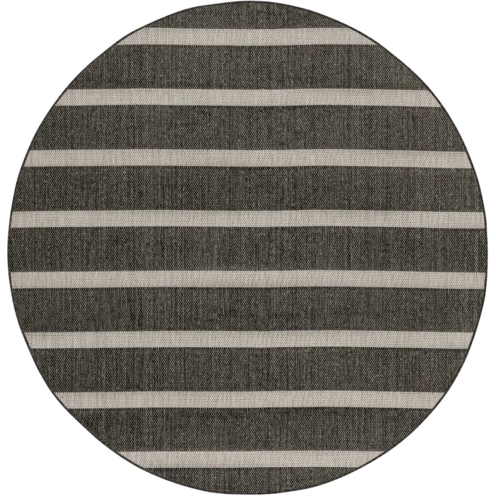 Nourison Positano Black Ivory POS03 4ft. Round Rug