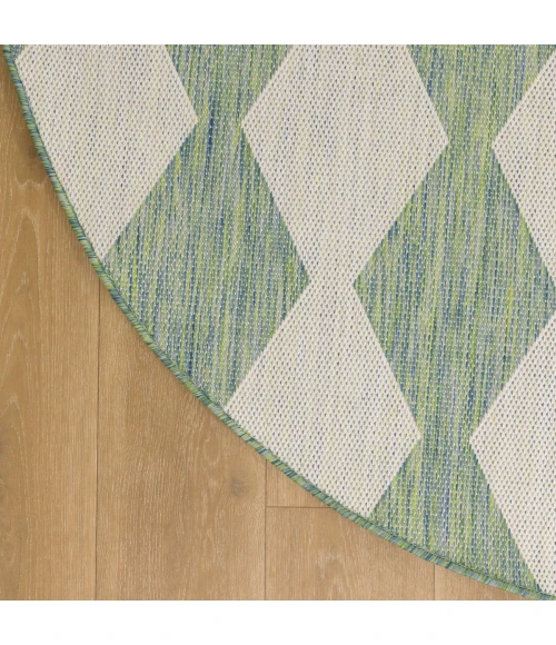 Nourison Positano Blue Green POS04 8 ft. X Round Rug