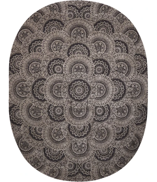 Nourison Home Nourison 2000 Black 2335 7ft.6in. x 9ft.6in. Oval Oval Rug