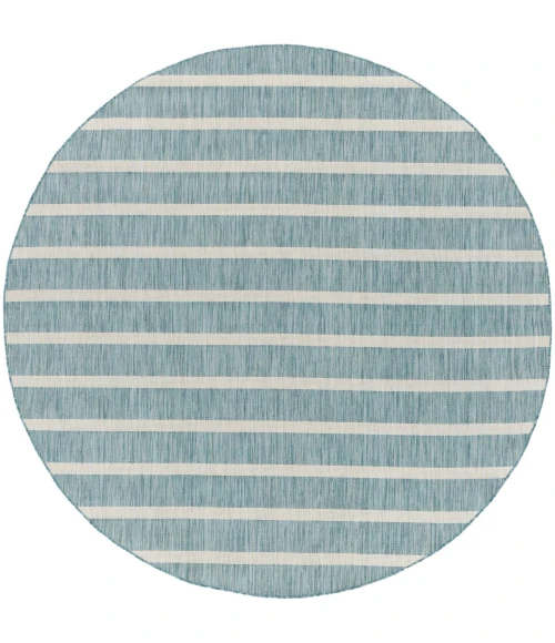 Nourison Positano Aqua Ivory POS03 8 ft. X Round Rug