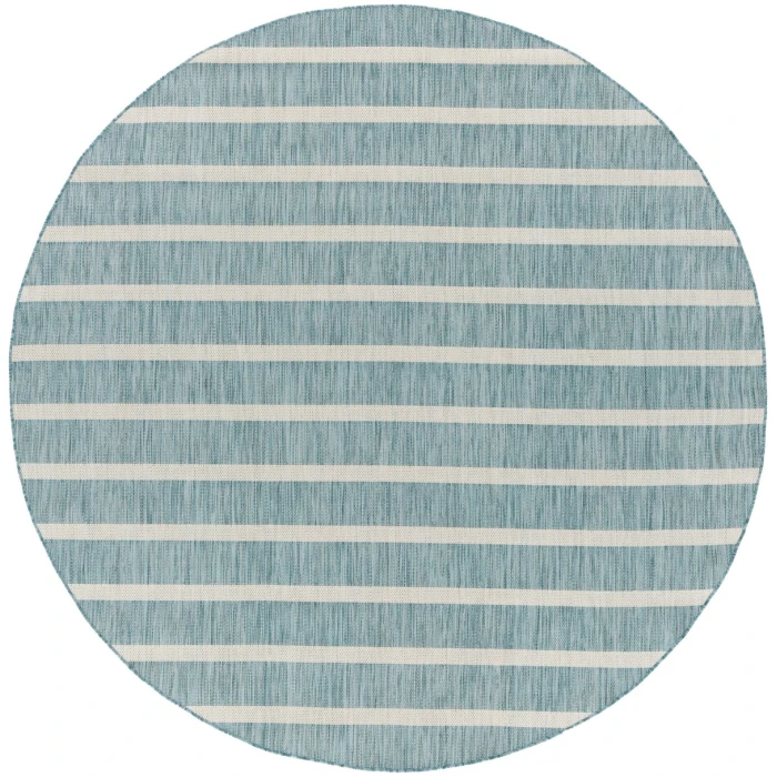 Nourison Positano Aqua Ivory POS03 8 ft. X Round Rug