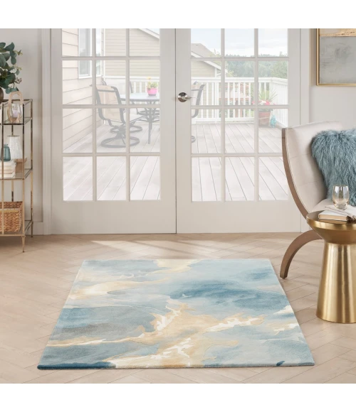Nourison Prismatic Blue Multicolor PRS40 4 ft. X 6 ft. Rect. Rug