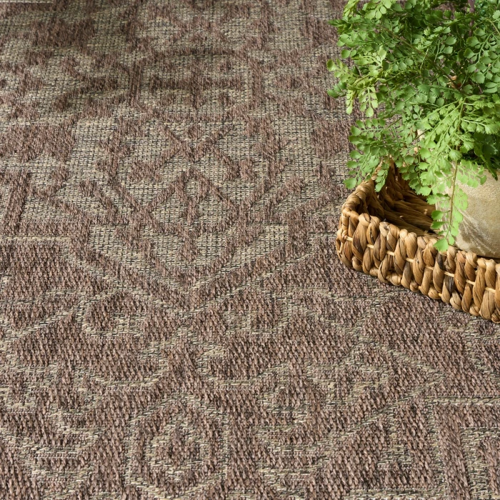 Nourison Tulum Brown TLM05 8 ft. X Round Rug