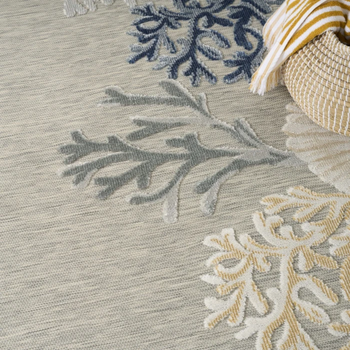 Nourison Home Suncoast Grey SNC04 5ft.3in. x 7ft.3in. Rect. Rug
