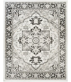 Nourison Home Dekor DEK08 Ivory Charcoal 7 ft. 10 in. X 9 ft. 10 in. Area Rug
