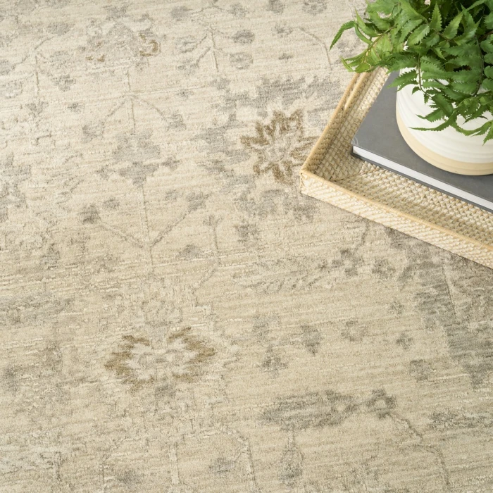 Nourison Moonlit Ivory Grey MLI01 9ft. x 12ft. Rect. Rug