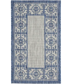 Nourison Country Side Ivory Blue CTR03 2ft.2in. x 3ft.9in. Rect. Rug
