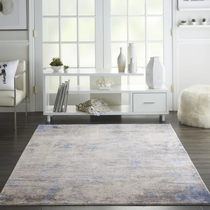 Nourison Home Silky Textures Blue SLY04 3ft.11in. x 5ft.11in. Rect. Rug
