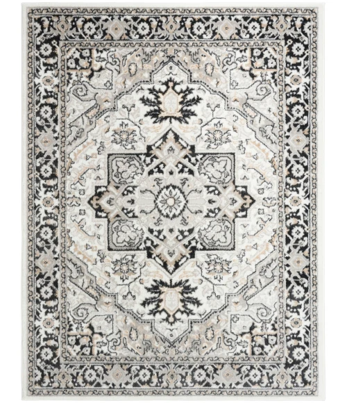 Nourison Dekor Ivory Charcoal DEK08 4 ft. X 6 ft. Rect. Rug
