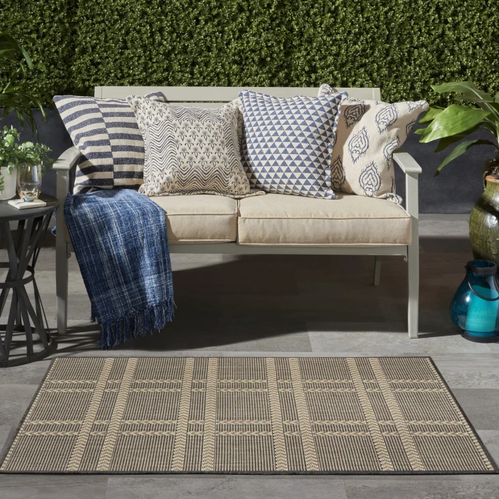 Nourison Home Horizon Indoor/Outdoor Black HOZ04 3ft. x 5ft. Rect. Rug