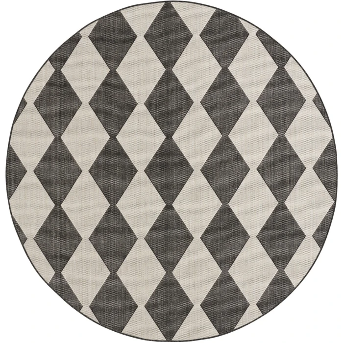 Nourison Positano Black POS04 4ft. Round Rug