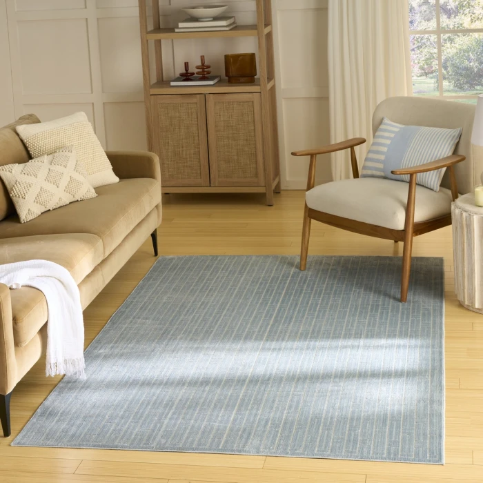 Nourison Home Washable Charm Blue WCH02 5ft. x 7ft. Rect. Rug