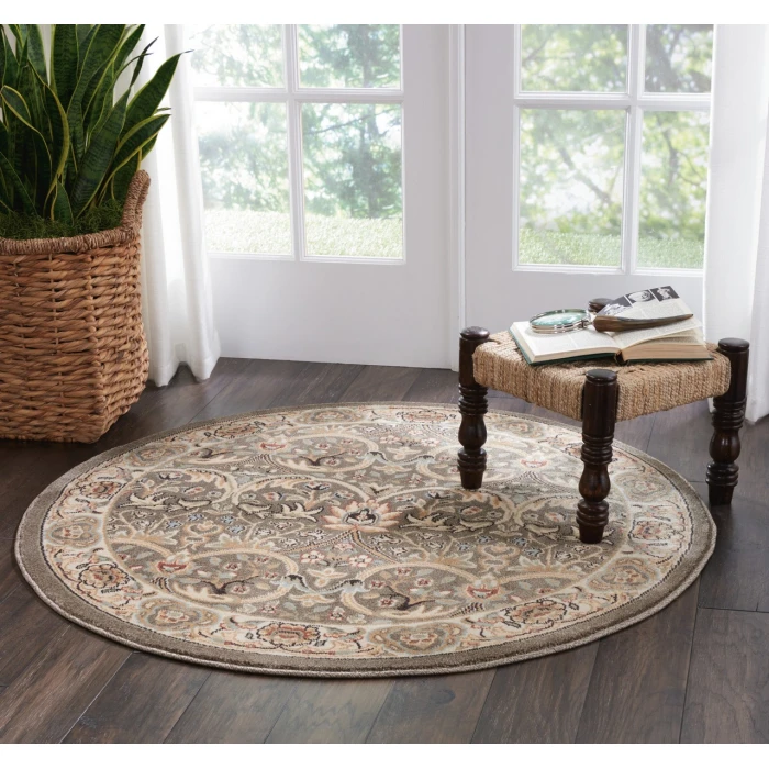 Nourison Home Walden Grey WAL03 3ft.9in. x Round Round Rug