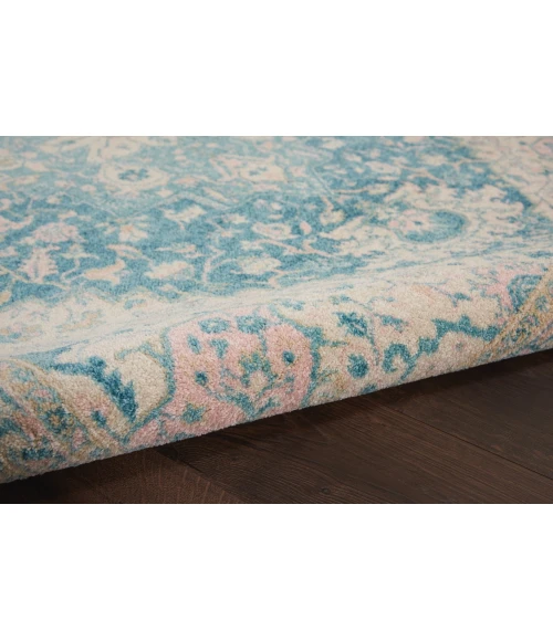 Nourison Tranquil Ivory Turquoise TRA07 5ft.3in. x 7ft.3in. Rect. Rug