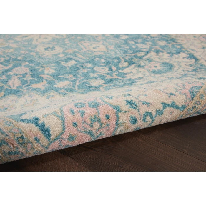 Nourison Tranquil Ivory Turquoise TRA07 5ft.3in. x 7ft.3in. Rect. Rug