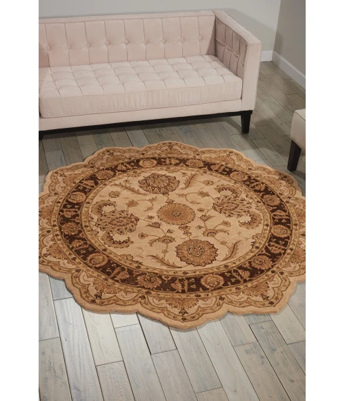 Nourison Home Heritage Hall Brown HE19 6ft. x Freeform Free Form Rug