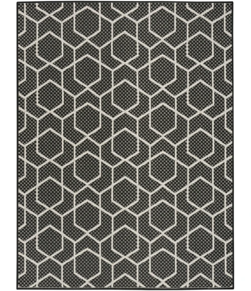 Nourison Horizon Indoor/Outdoor Black HOZ01 5 ft. X 7 ft. Rect. Rug