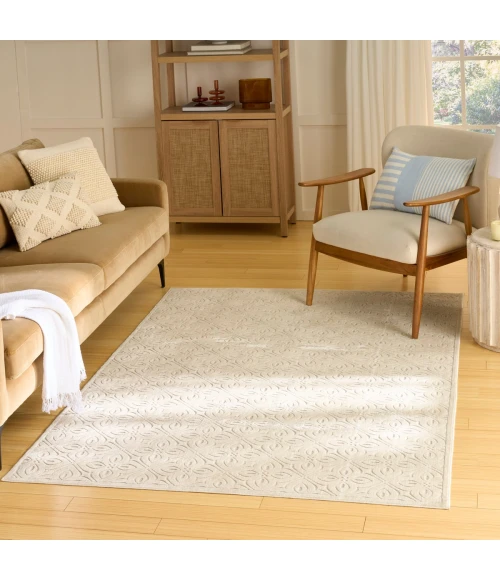 Nourison Washable Charm Ivory WCH03 4 ft. X 6 ft. Rect. Rug