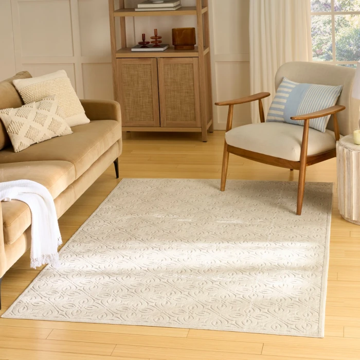 Nourison Washable Charm Ivory WCH03 4 ft. X 6 ft. Rect. Rug