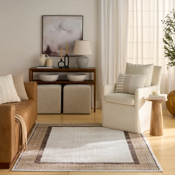 Nourison Dekor Ivory Brown DEK06 5 ft. 3 in. X 7 ft. Rect. Rug