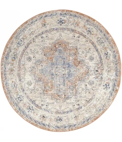 Nourison Home Nourison Essentials Persian NRE07 Beige Blue 6 ft. Round Area Rug