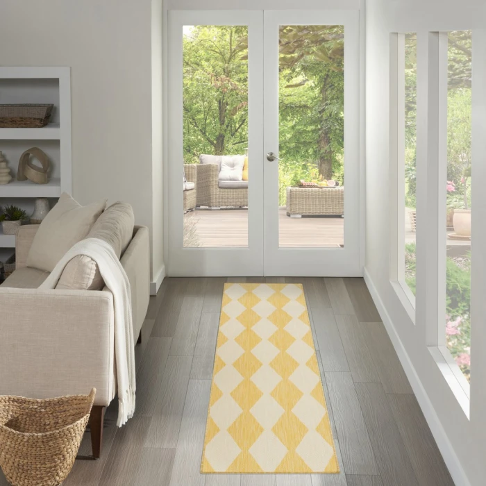 Nourison Positano Yellow POS04 2ft.2in. x 12ft. Rect. Rug