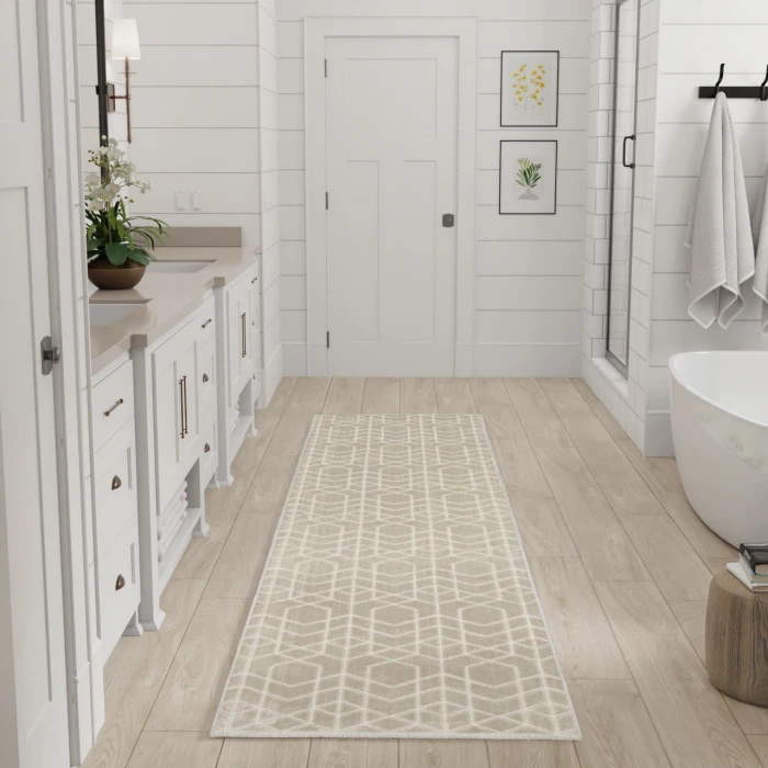 Nourison Home Washable Charm Grey WCH01 2ft.2in. x 8ft. Rect. Rug