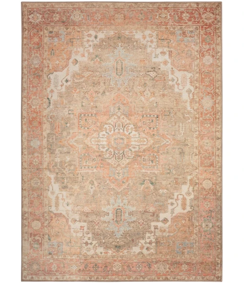 Nourison Vintage Washables Coral Taupe VWS07 5 ft. 3 in. X 7 ft. 3 in. Rect. Rug