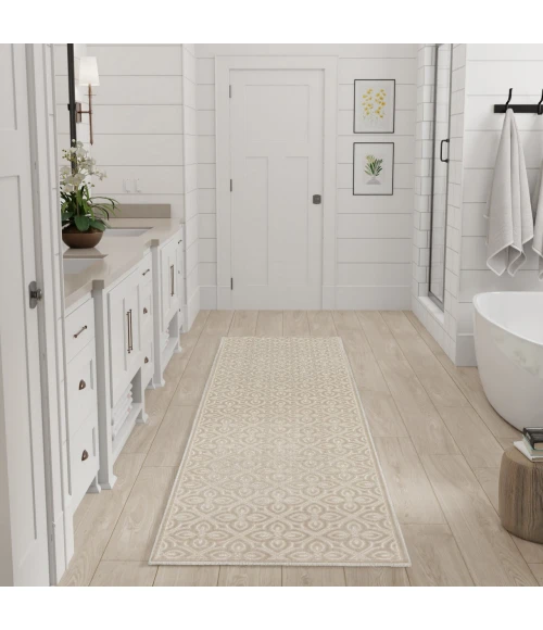 Nourison Home Washable Charm Grey WCH03 2ft. x 6ft. Rect. Rug