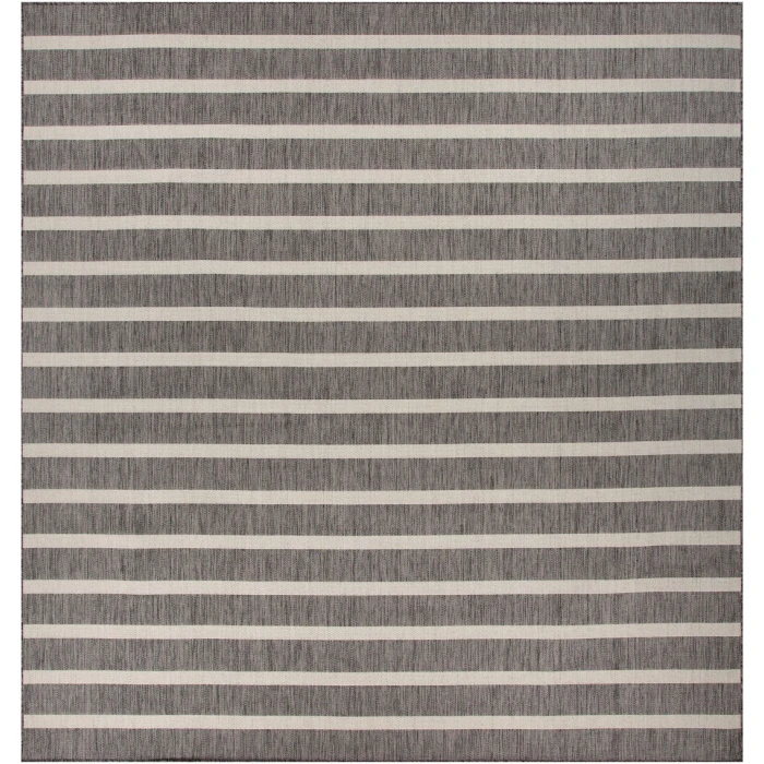 Nourison Positano Charcoal Ivory POS03 8ft. Square Rug