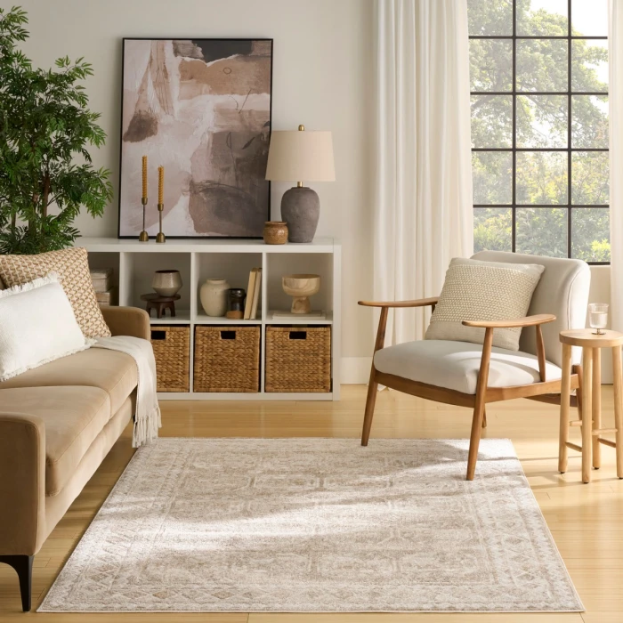 Nourison Dekor Cream Beige DEK01 5 ft. 3 in. X 7 ft. Rect. Rug